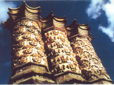 A close up of some of the chimneys at Dalmeny House.