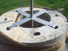 The structural supports inside the pillars.