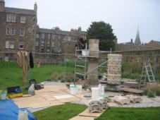 The pillars under construction.